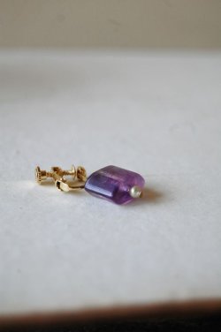 画像5: herbário　レクタングルイヤリング 　パープル（ピアスに変更可能）