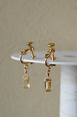 画像5: herbário　【天然石】シトリンのイヤリング【ピアスに変更可能】