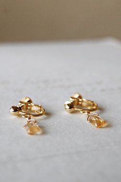 画像3: herbário　【天然石】シトリンのイヤリング【ピアスに変更可能】