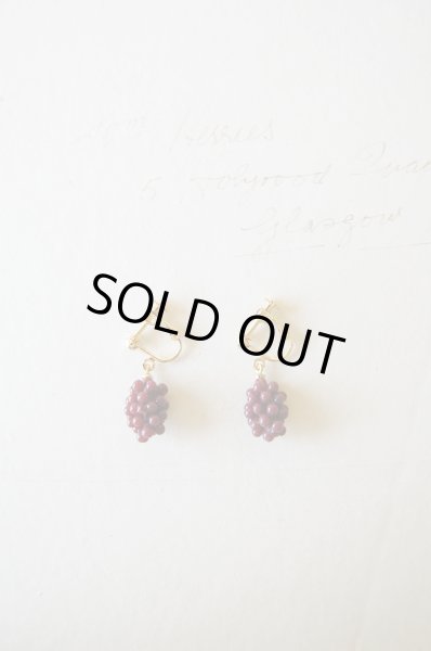 画像1: herbário　ぶどうのイヤリング（ピオーネ）【ピアスに変更可能】【一点限り】 (1)