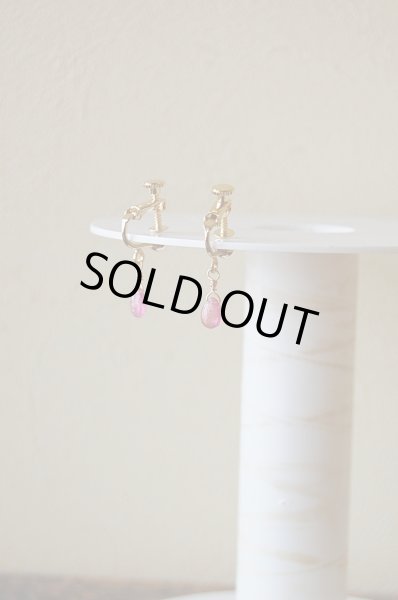 画像3: herbário【天然石】マダガスカルルビーのイヤリング【ピアスに変更可能】 (3)