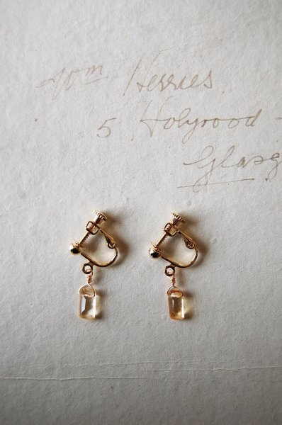 画像2: herbário　【天然石】シトリンのイヤリング【ピアスに変更可能】 (2)