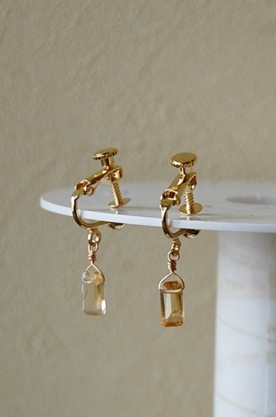 画像5: herbário　【天然石】シトリンのイヤリング【ピアスに変更可能】 (5)