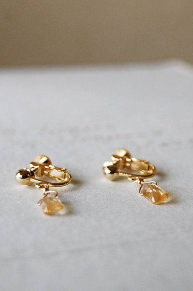 画像3: herbário　【天然石】シトリンのイヤリング【ピアスに変更可能】 (3)