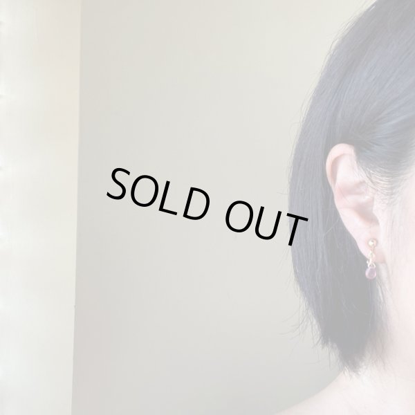 画像4: herbário【天然石】マダガスカルルビーのイヤリング【ピアスに変更可能】 (4)